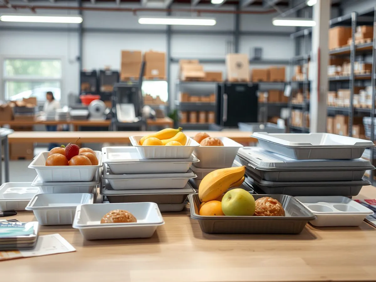 食品级纸塑托盘产品展示,多种规格与食品搭配场景